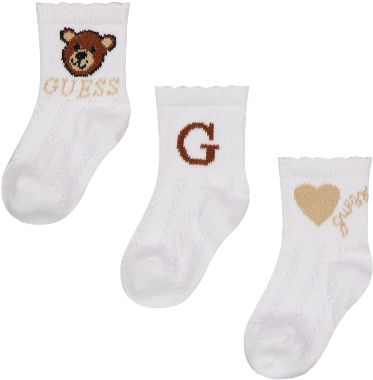 Guess Guess Baby Jongens Sokjes In Wit Wit