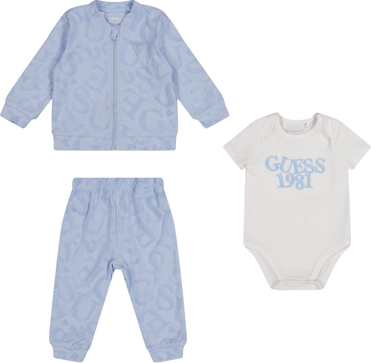 Guess Baby Unisex Setje In Licht Blauw Blauw