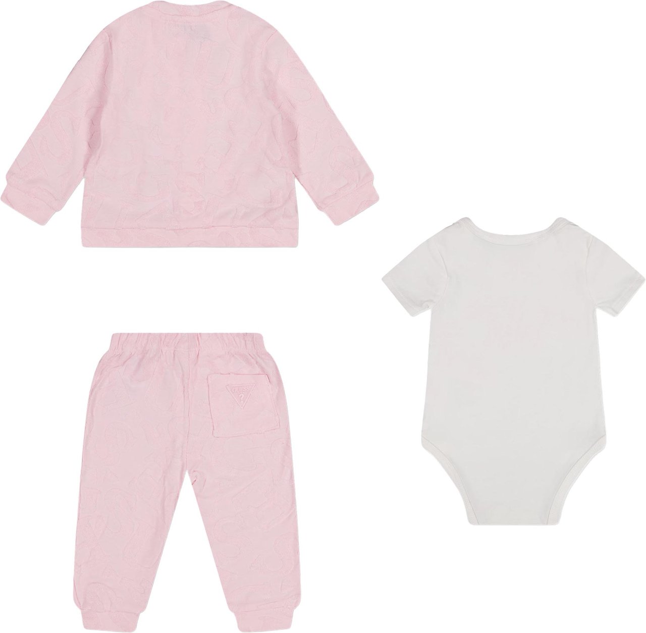 Guess Baby Unisex Setje In Licht Roze Roze