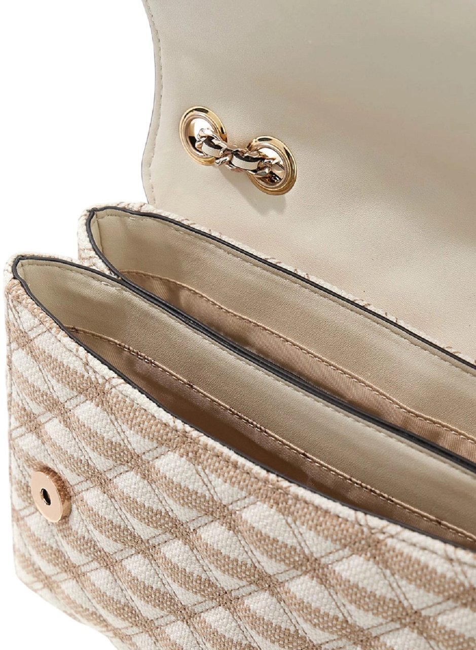 Guess Quilted Giully Shoulder Bag Beige