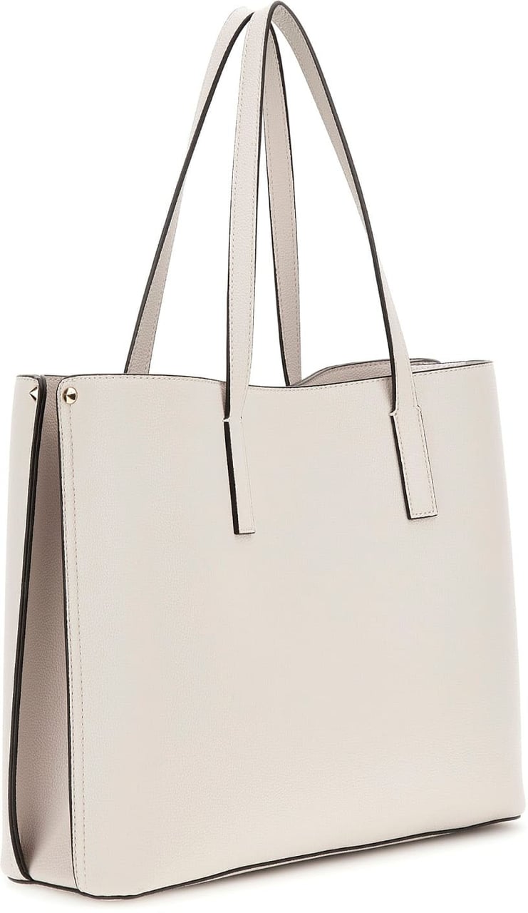 Guess Guess Women's White Tote Bag In Faux Leather With Triangle Logo And Gold-tone Details. Wit
