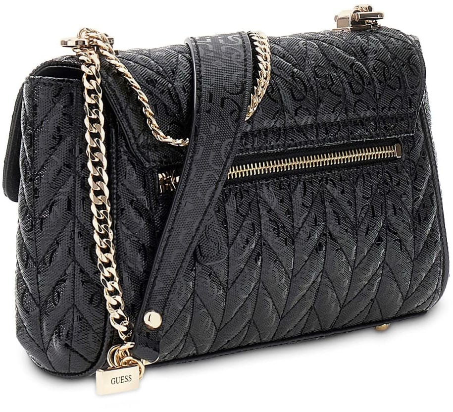 Guess Stacey Convertible Crossbody Flap Zwart