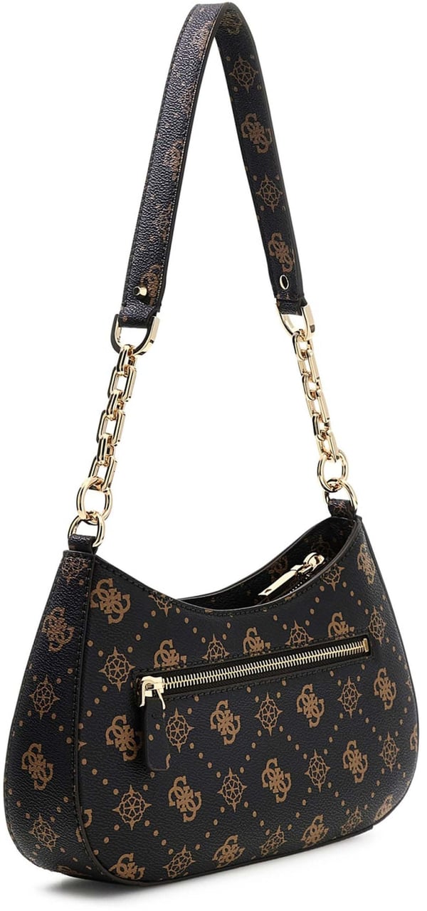 Guess Carrie Logo Top Zip Schoudertas Wit