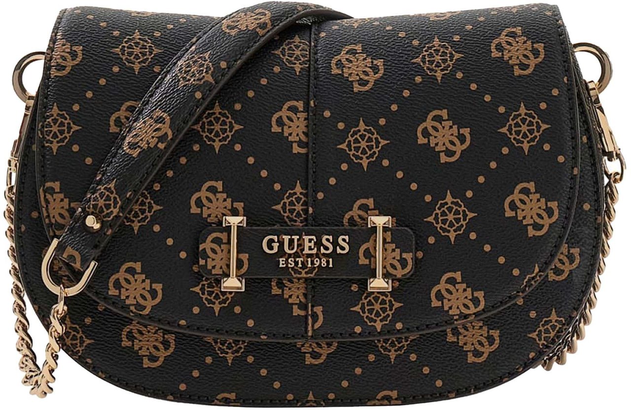 Guess Carrie Logo Flap Schoudertas Wit