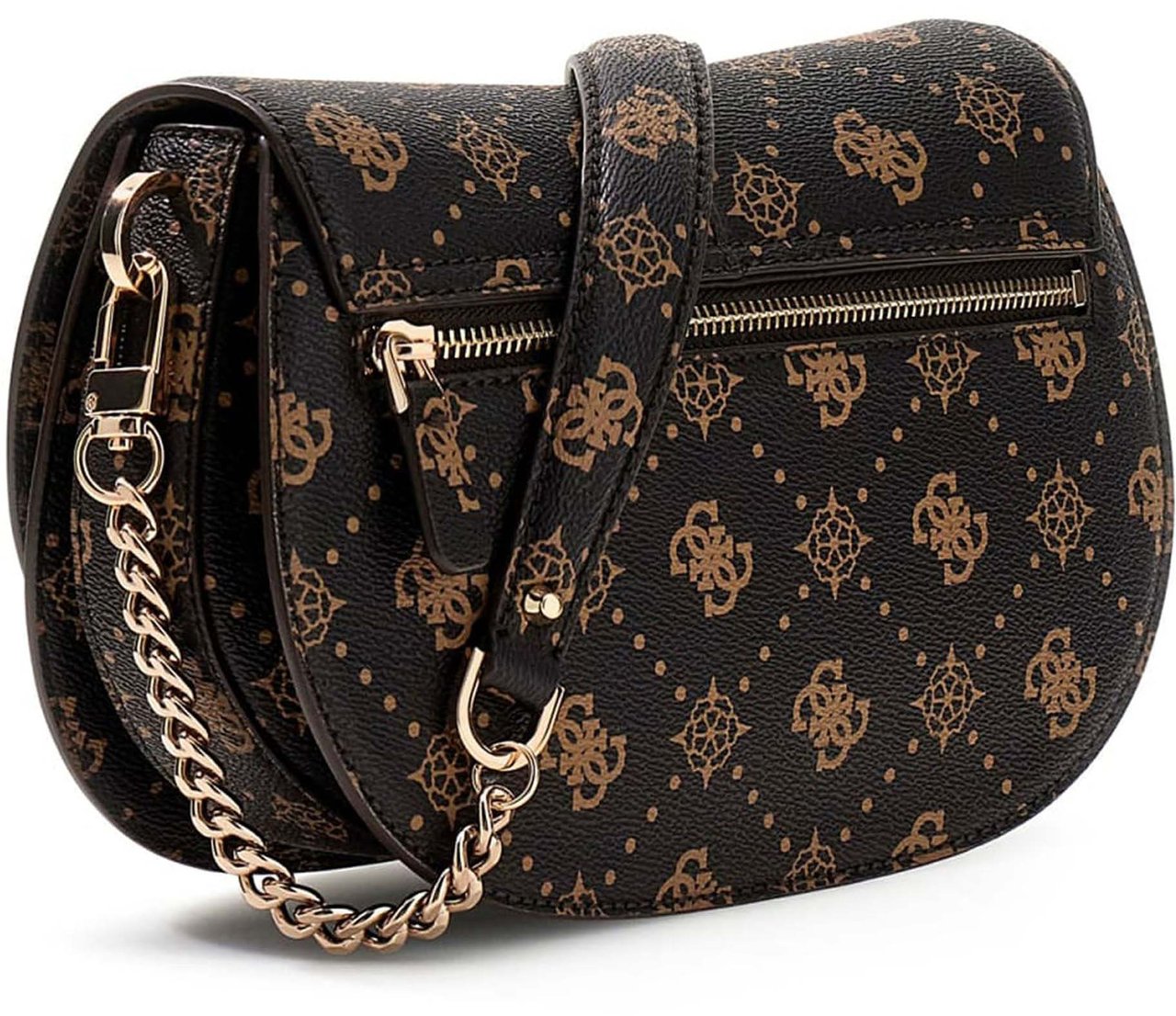 Guess Carrie Logo Flap Schoudertas Wit