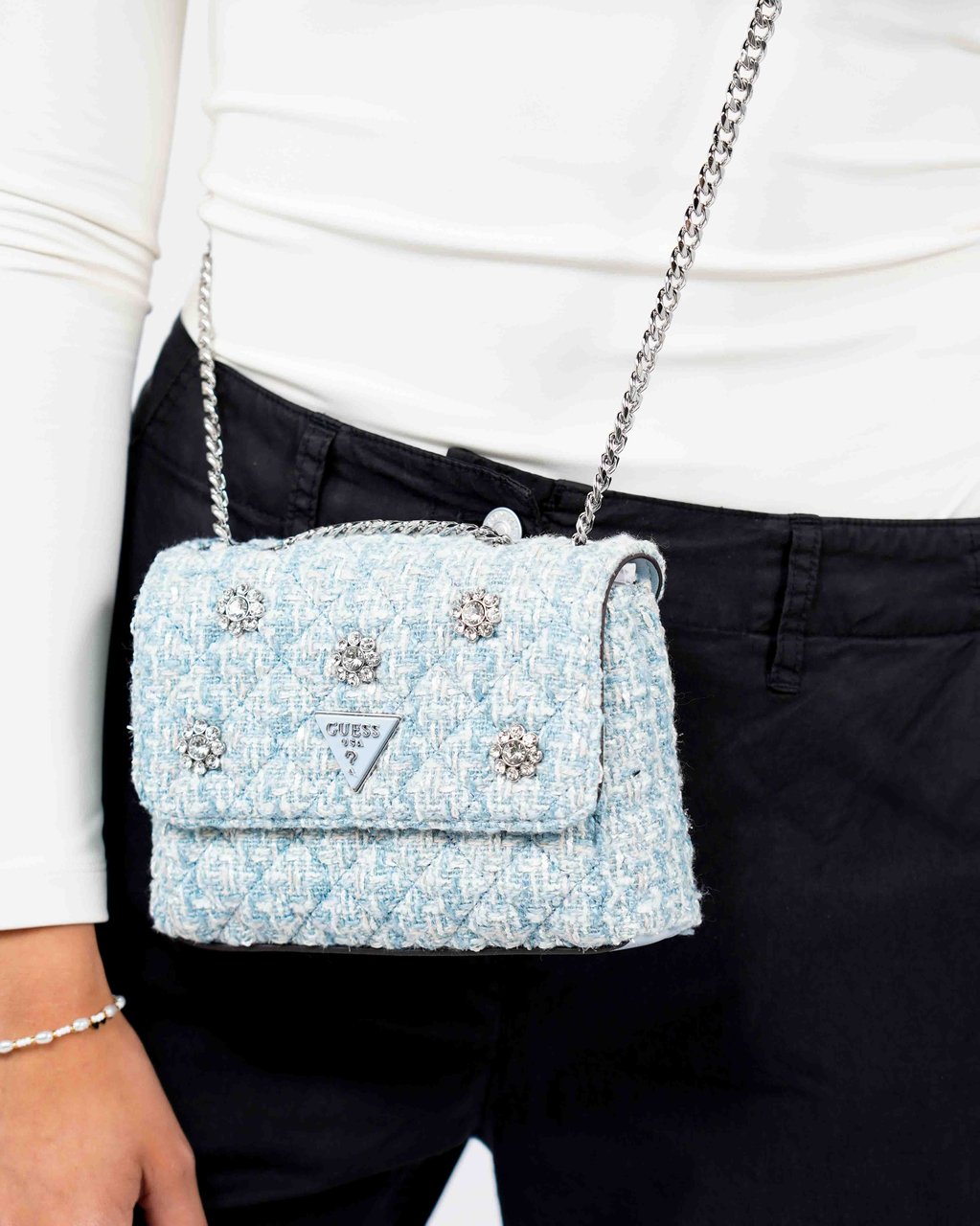 Guess Everlee Mini Tas Blauw