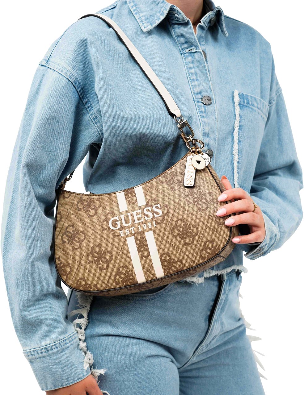 Guess Noelle Schoudertas Wit
