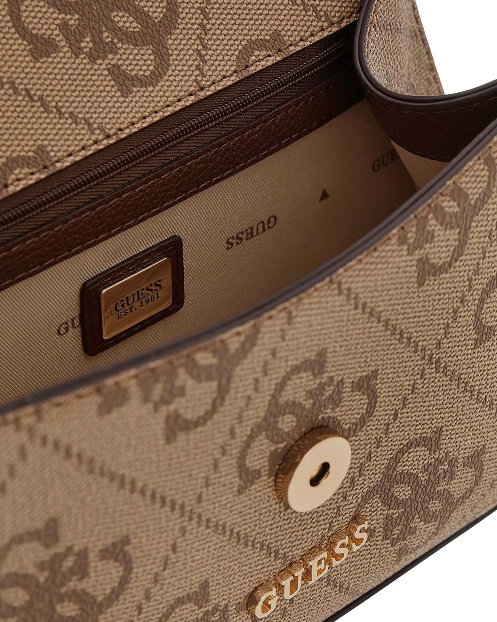 Guess Karnilla Logo Flap Schoudertas Wit