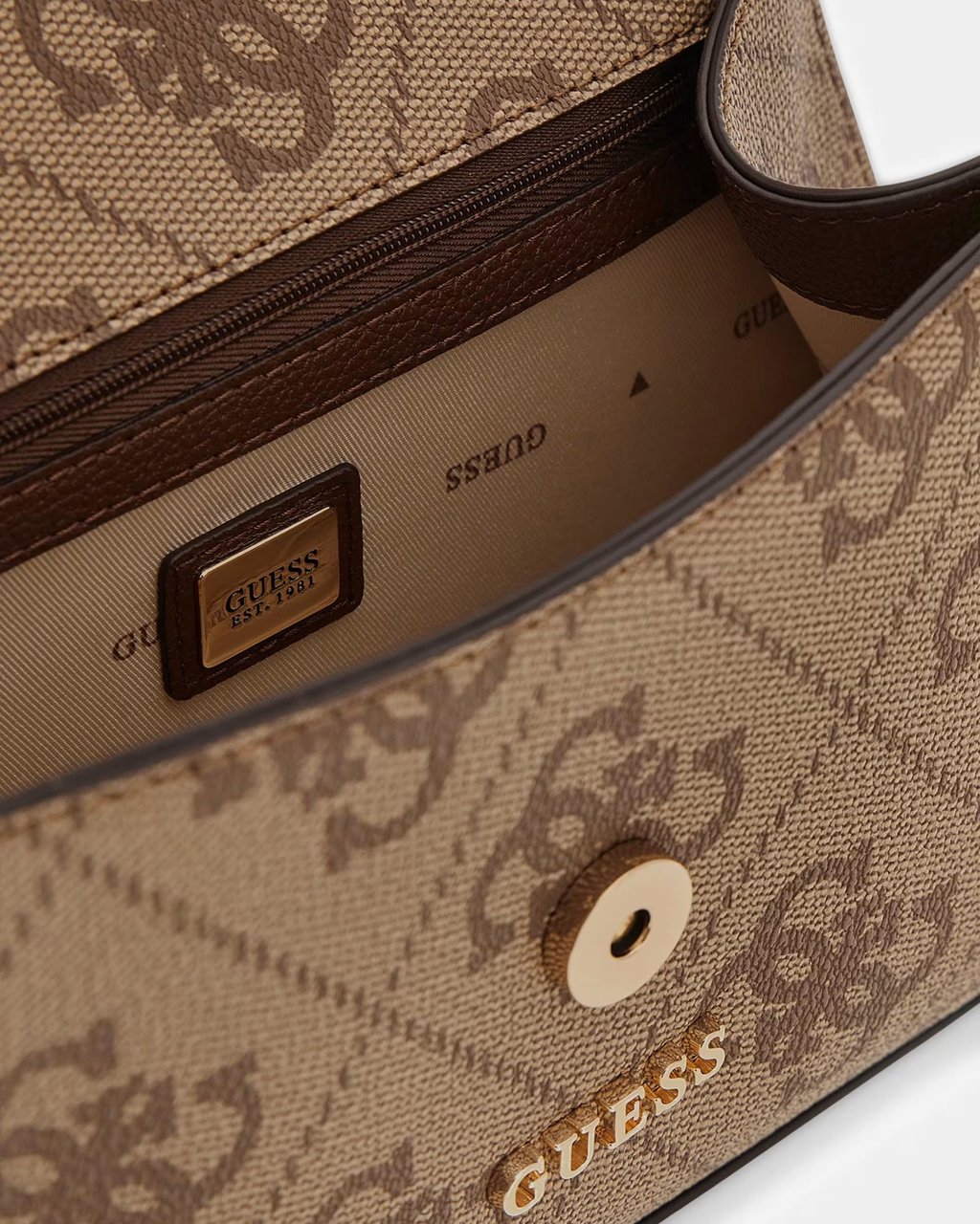 Guess Karnilla Logo Flap Schoudertas Wit