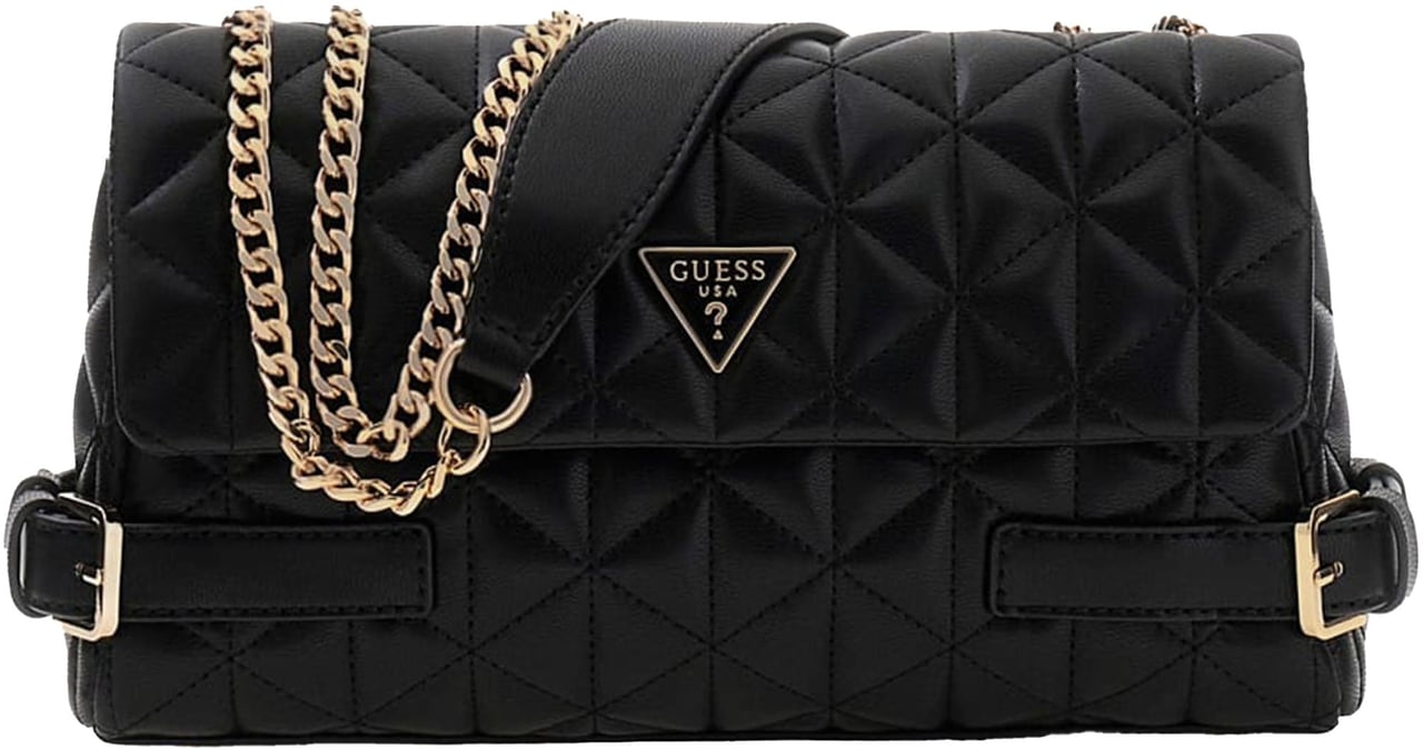 Guess Paisleigh Flap Crossbody Zwart
