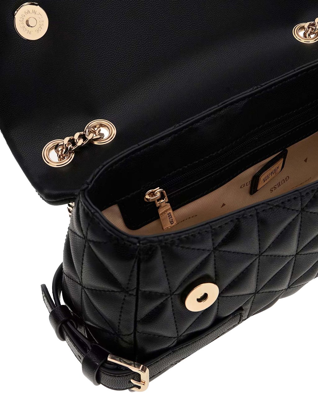 Guess Paisleigh Flap Crossbody Zwart