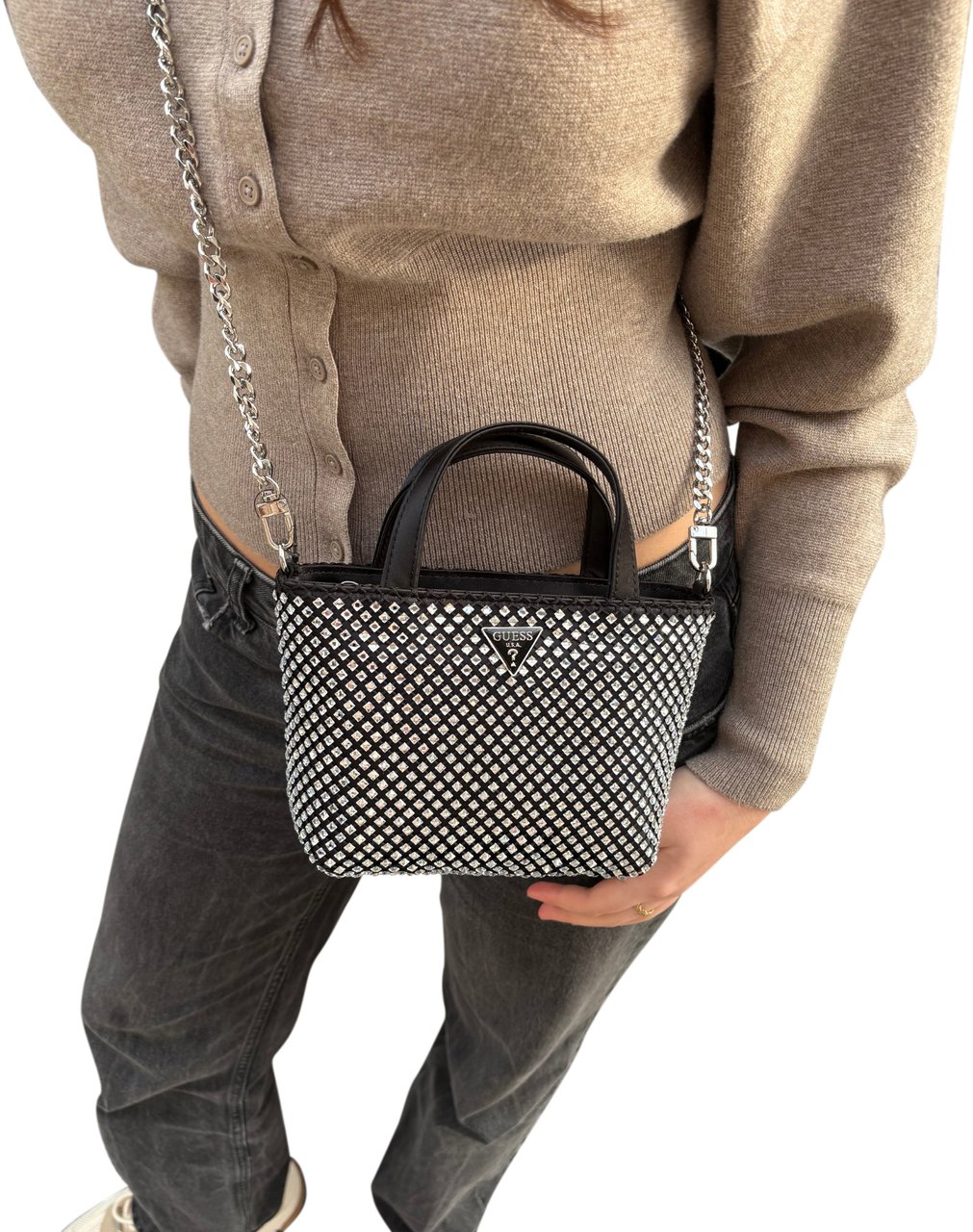 Guess Tasmin Mini Tote Tas Zwart