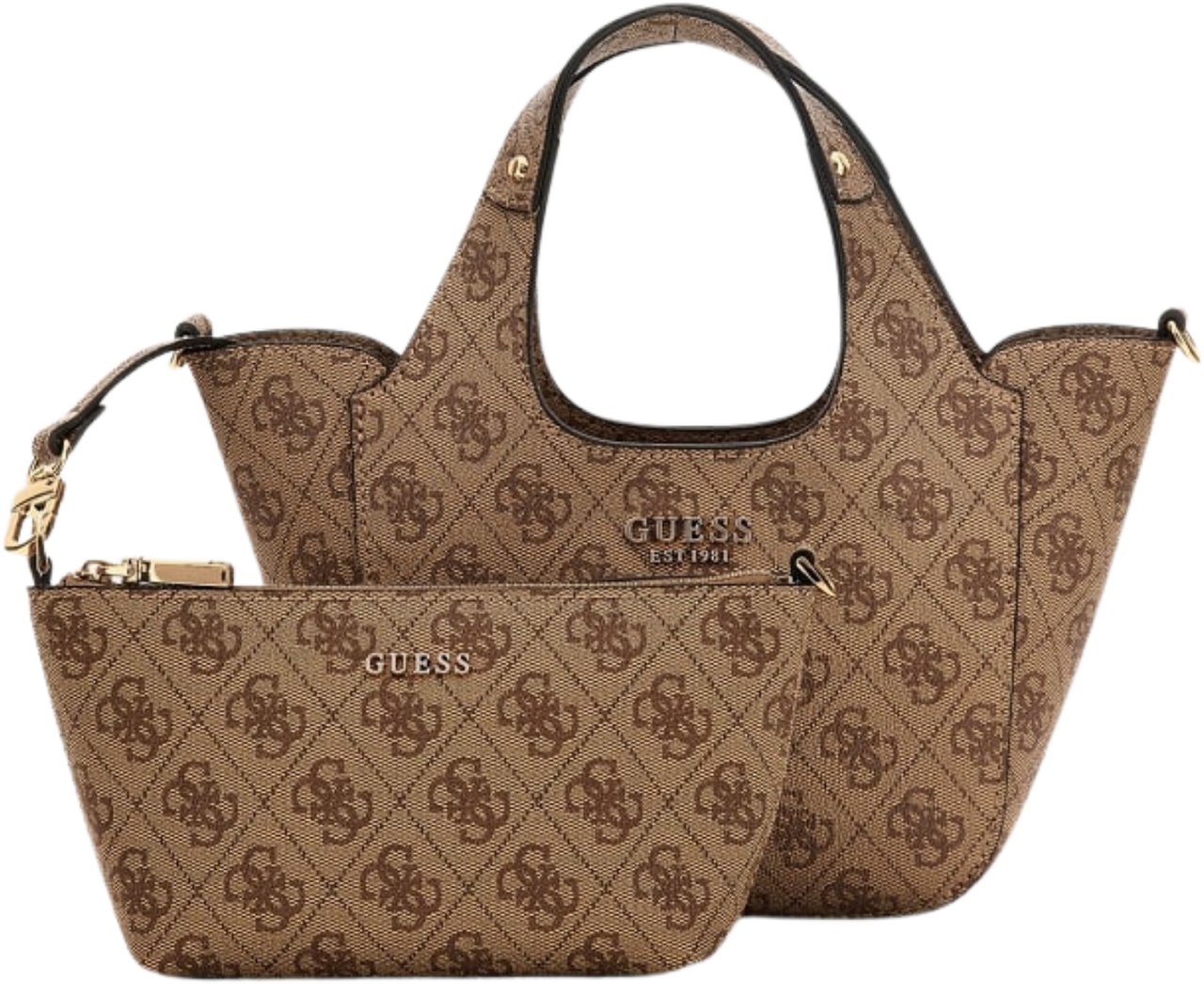 Guess Calista 2 In 1 Mini Tote Tas Wit