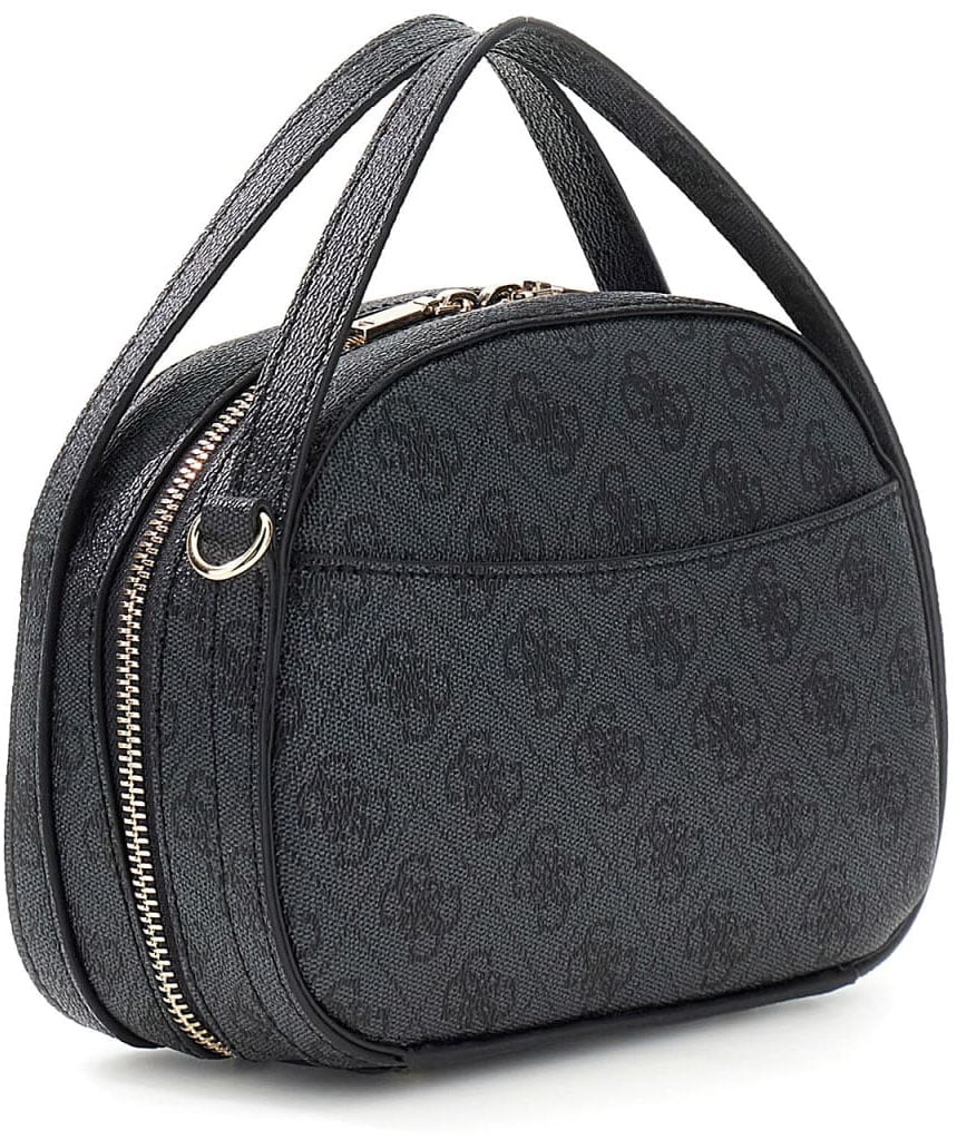 Guess Coleen Logo Top Zip Crossbody Zwart
