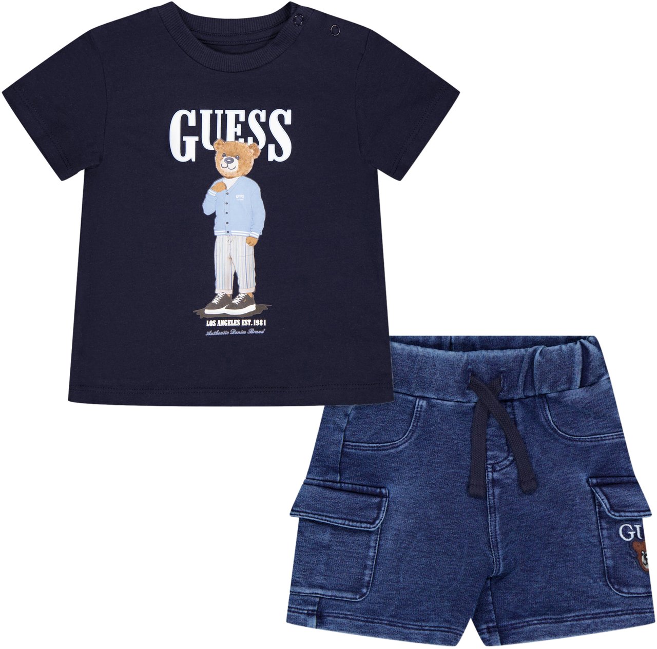 Guess Guess Baby Jongens Setje In Navy Blauw