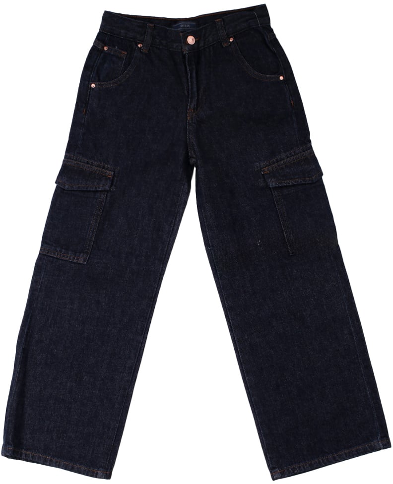Guess Trousers Denim Washed Blauw