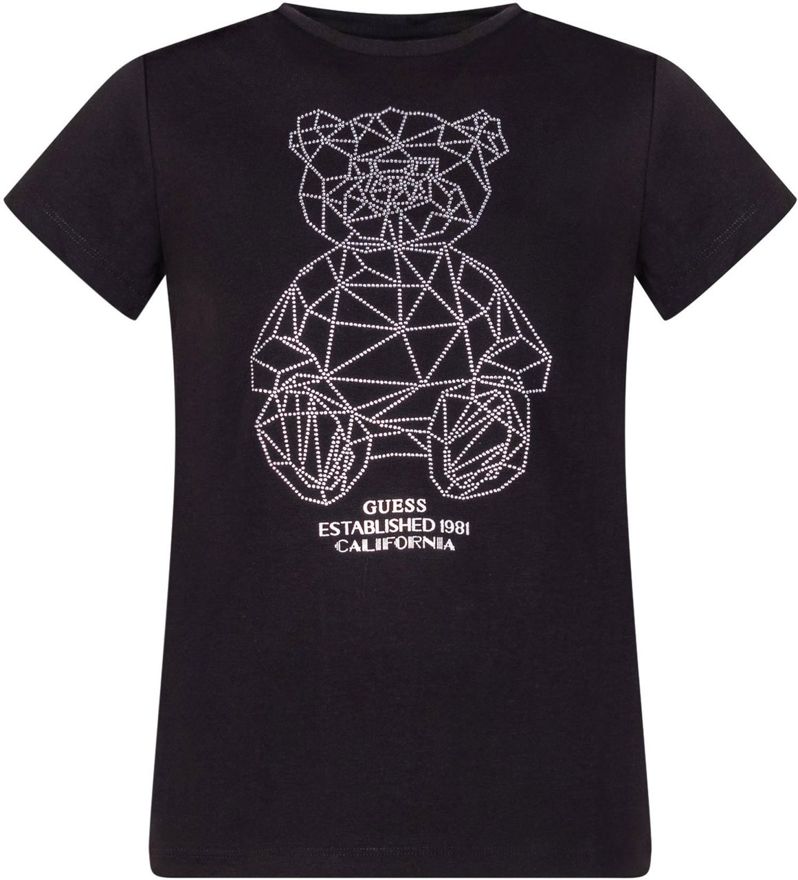 Guess T-shirt con Stampa Orso Geometrico Zwart