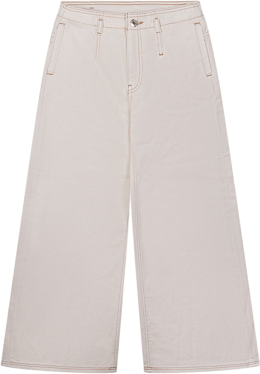 Guess Pantaloni Wide Leg in Denim Rigido Wit