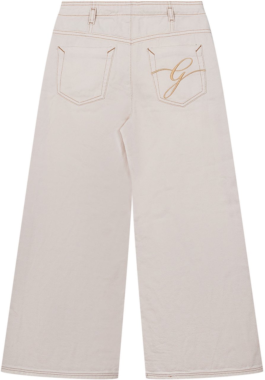 Guess Pantaloni Wide Leg in Denim Rigido Wit