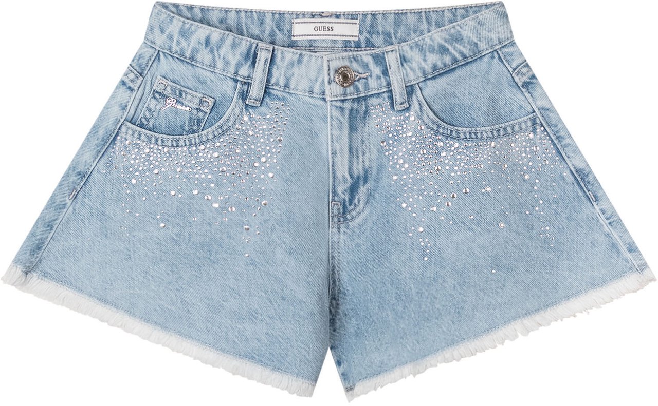 Guess Shorts Denim con Applicazioni Lichtblauw