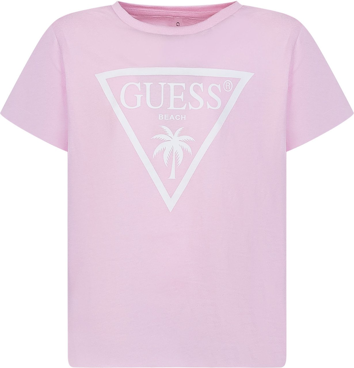 Guess T-shirt Crop con Logo Roze