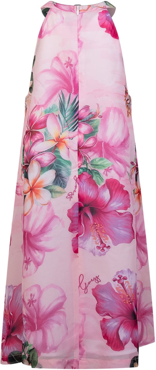 Guess Abito Lungo Senza Maniche con Stampa Floreale Roze