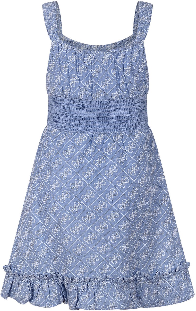 Guess Abito Oxford con Spalline e Balza Lichtblauw