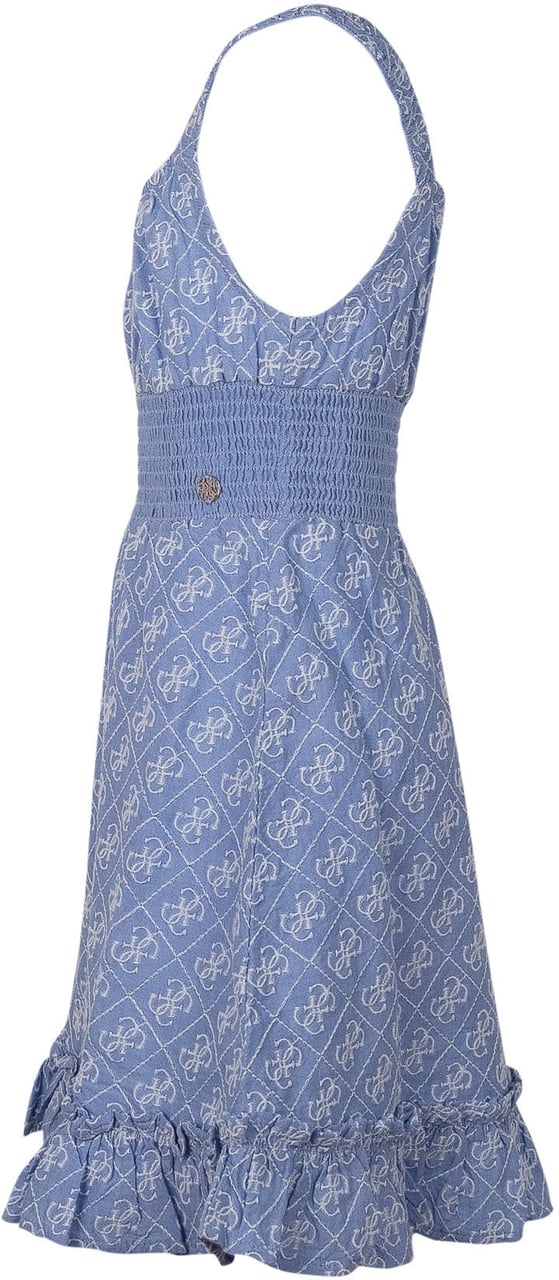 Guess Abito Oxford con Spalline e Balza Lichtblauw