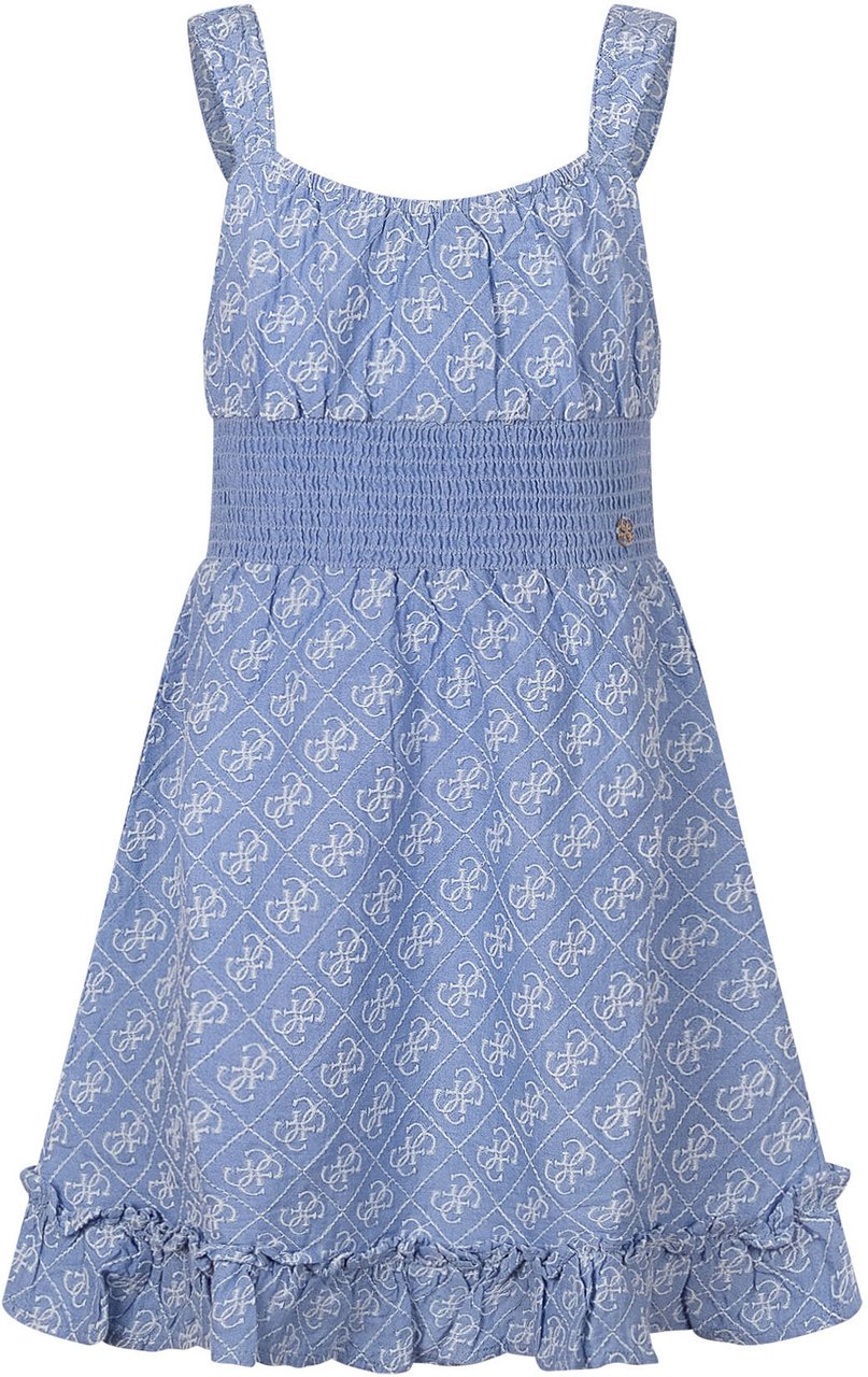 Guess Abito Oxford con Spalline e Balza Lichtblauw