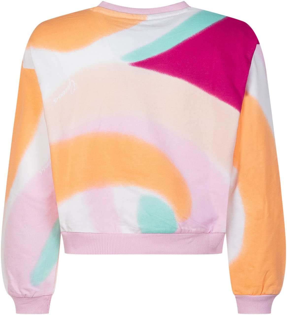 Guess Felpa Crop Oversize con Stampa Logo Divers