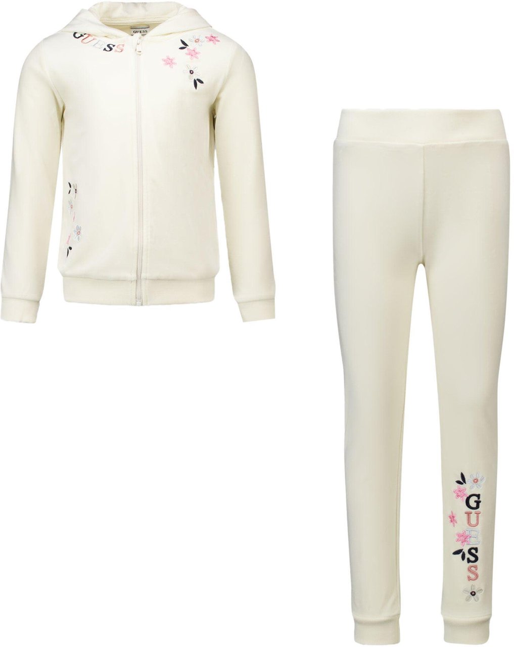Guess Guess Kinder Meisjes Joggingpak In Off White Wit