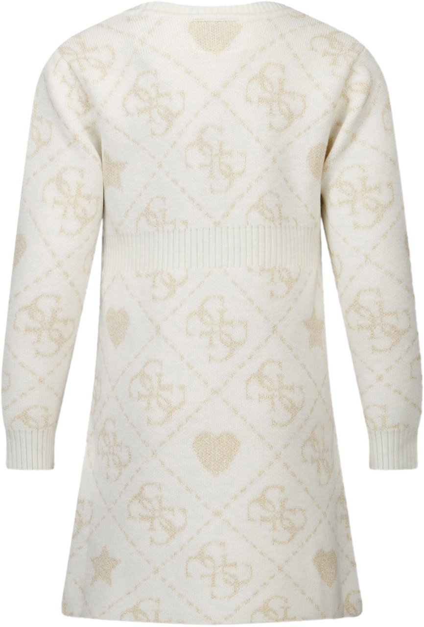 Guess Guess Kinder Meisjes Jurk In Off White Wit