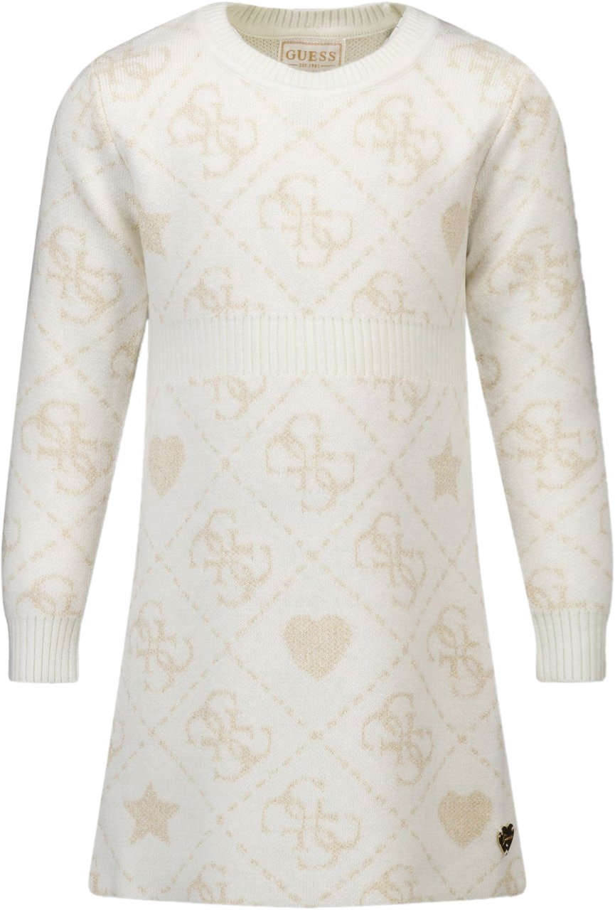 Guess Guess Kinder Meisjes Jurk In Off White Wit