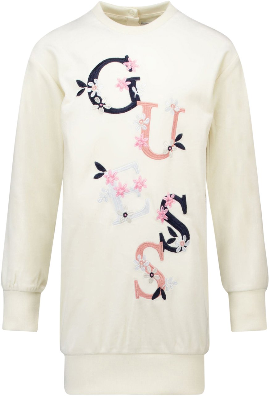 Guess Guess Kinder Meisjes Jurk In Off White Wit