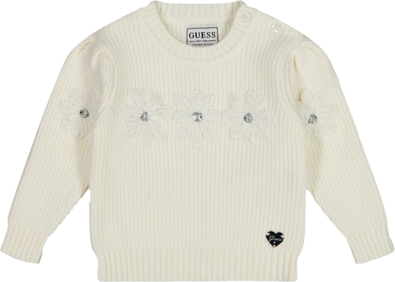 Guess Guess Baby Meisjes Trui In Off White Wit