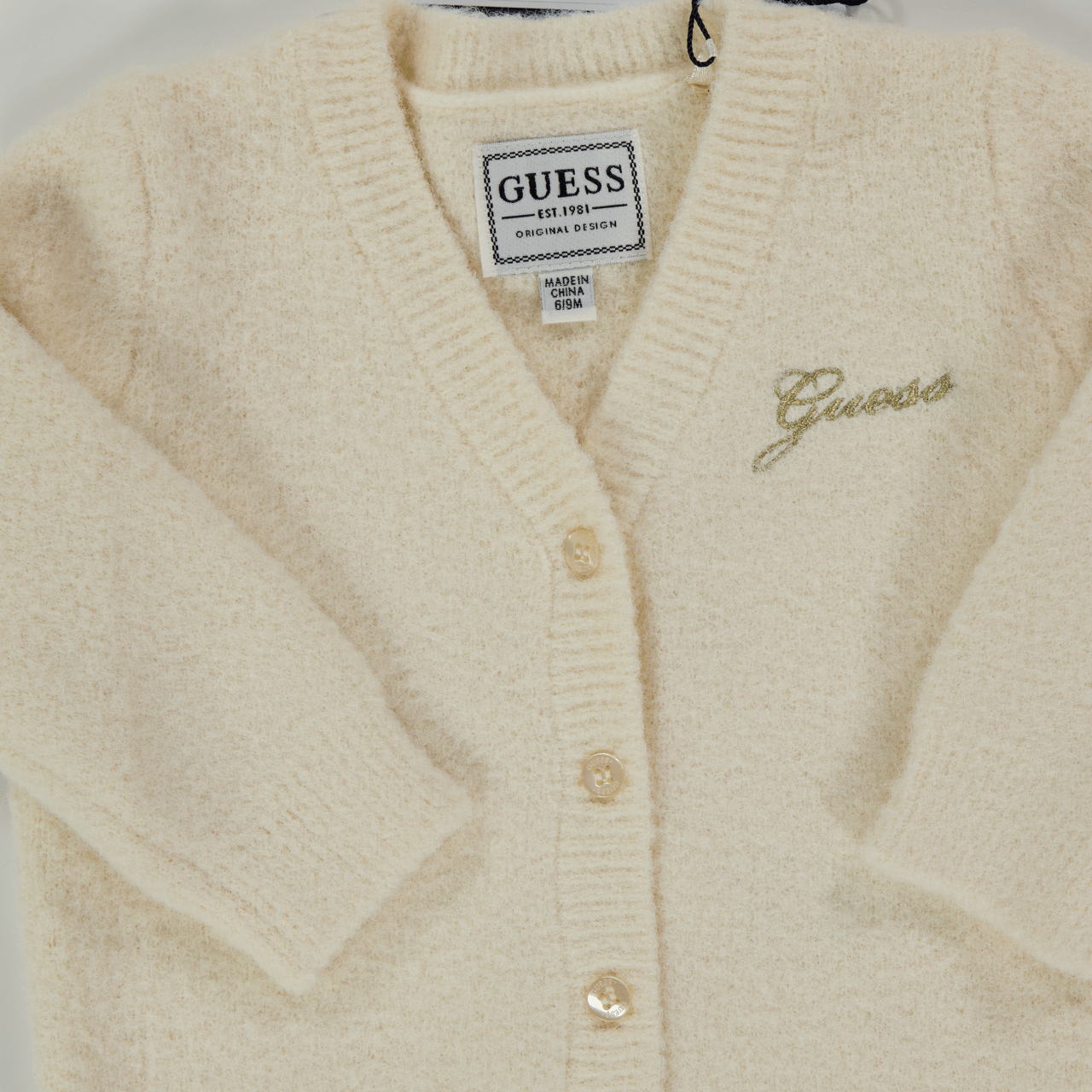 Guess Guess Baby Meisjes Vest In Off White Wit