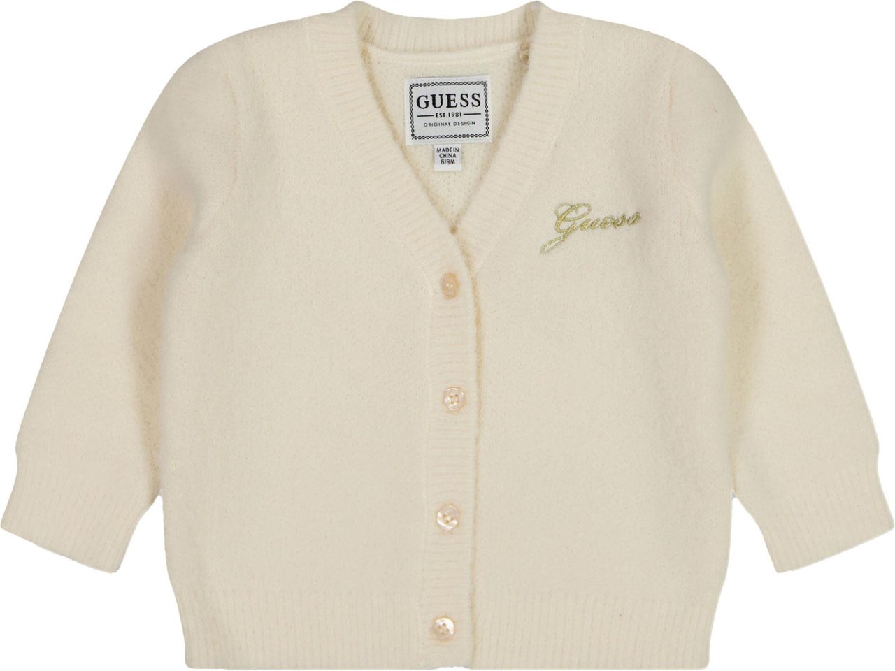 Guess Guess Baby Meisjes Vest In Off White Wit