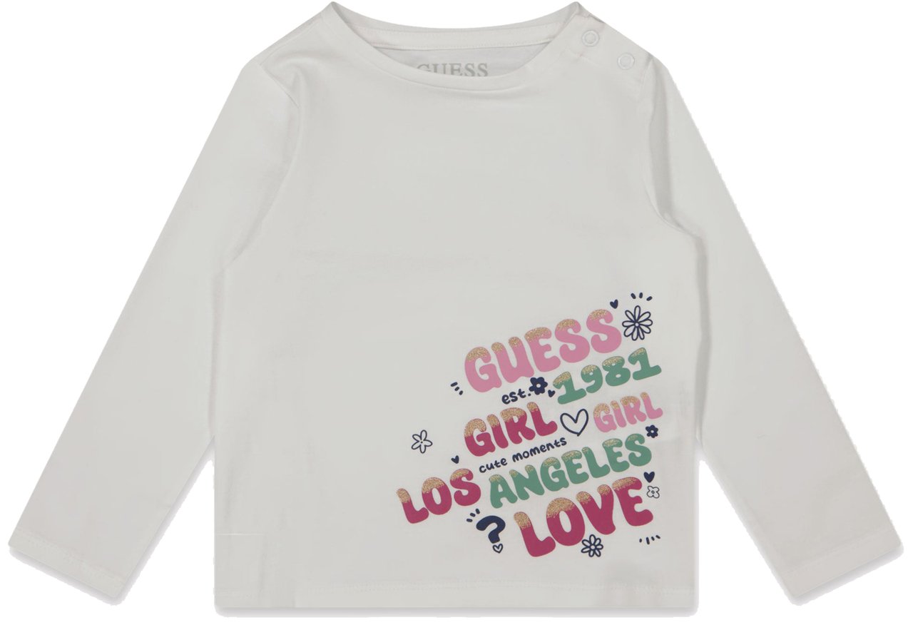 Guess Guess Baby Meisjes T-Shirt In Wit Wit