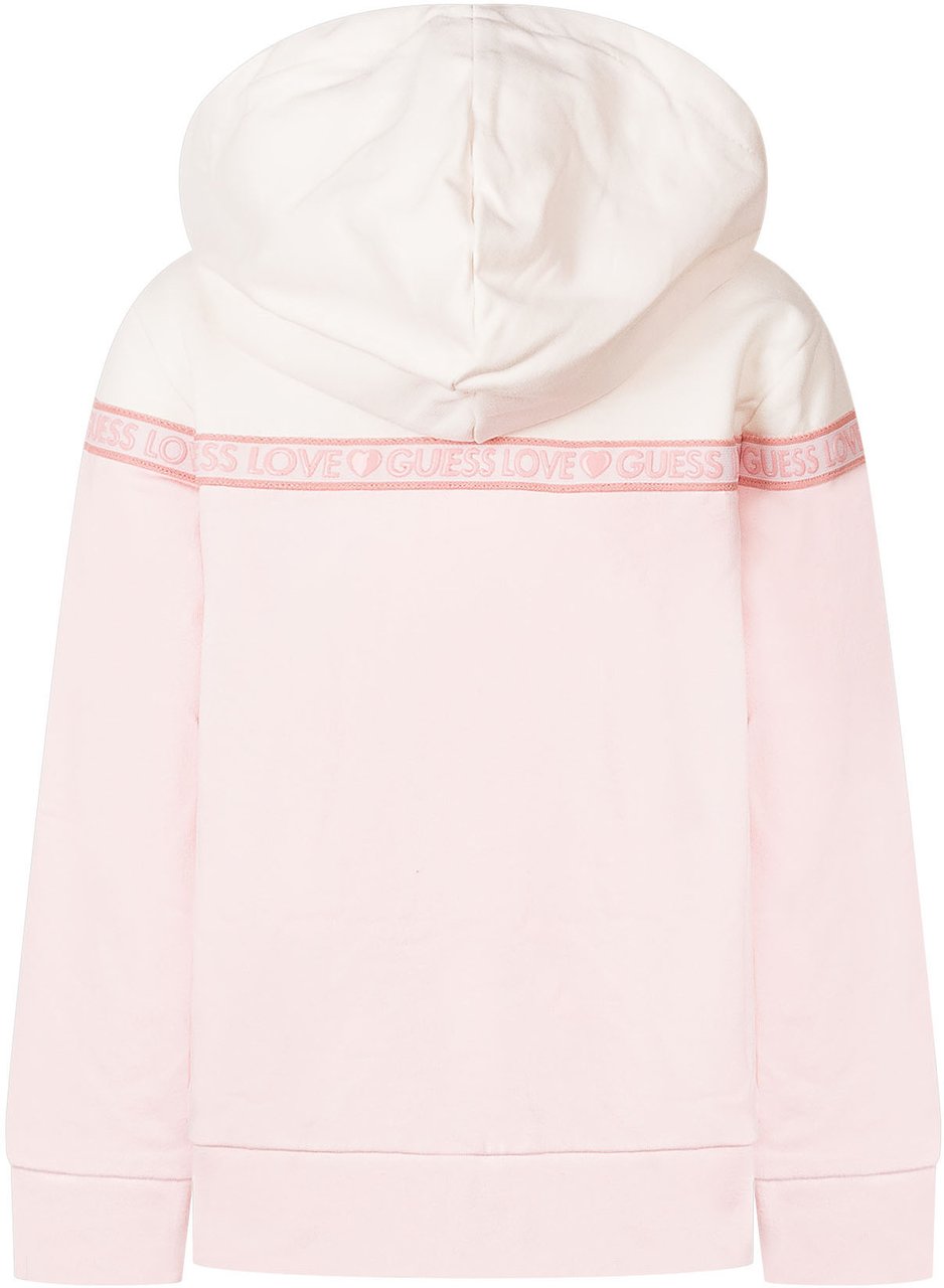 Guess Felpa con Cappuccio e Zip Frontale Roze