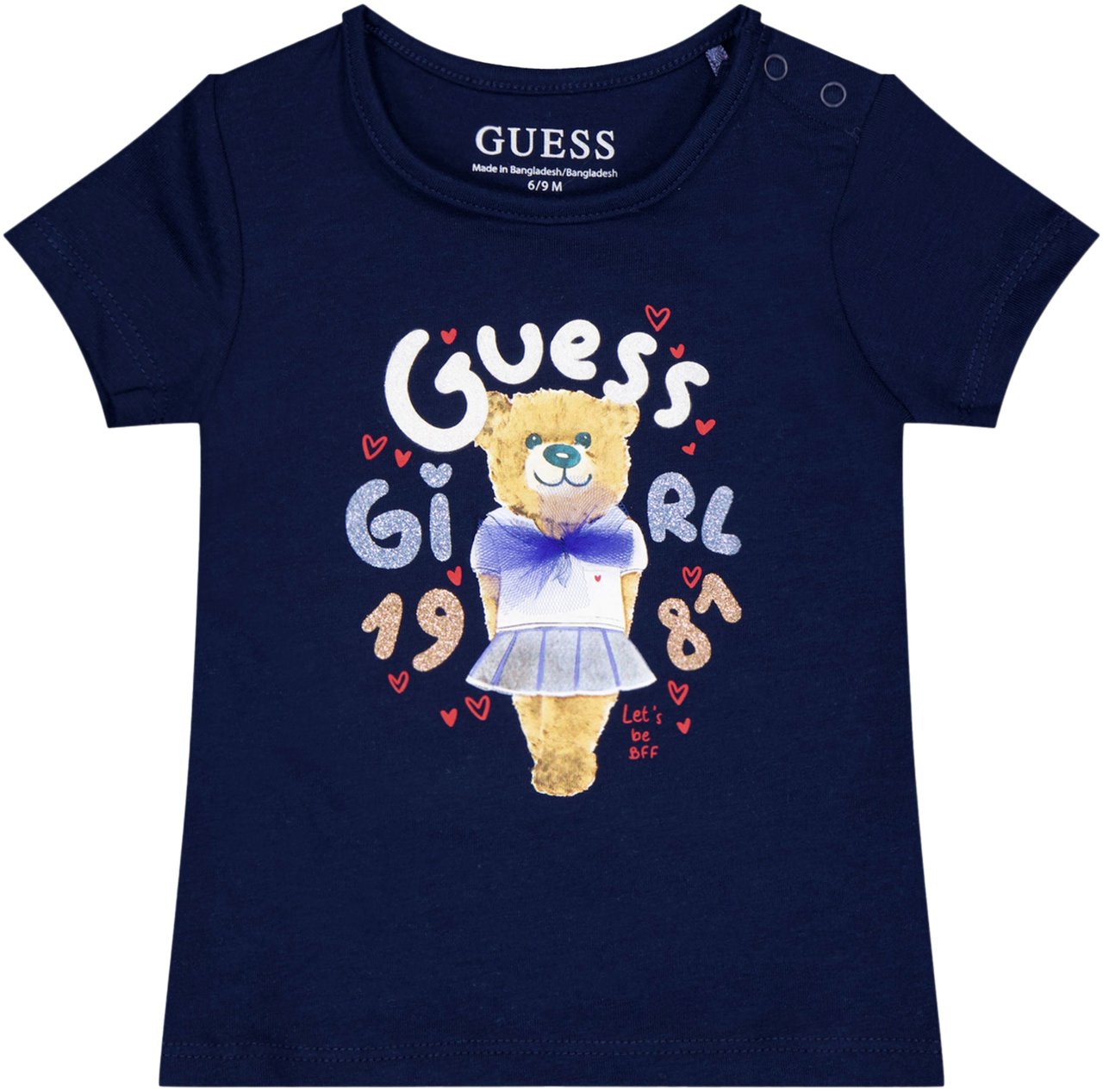 Guess Guess Baby Meisjes T-Shirt In Navy Blauw