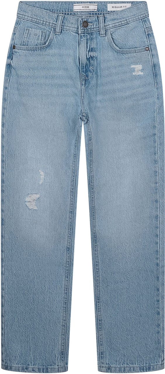 Guess Jeans Regular Fit con Tasche e Strappi Lichtblauw