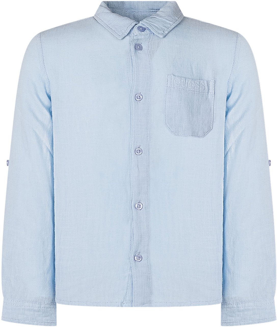 Guess Camicia a Maniche Lunghe con Tasca Lichtblauw