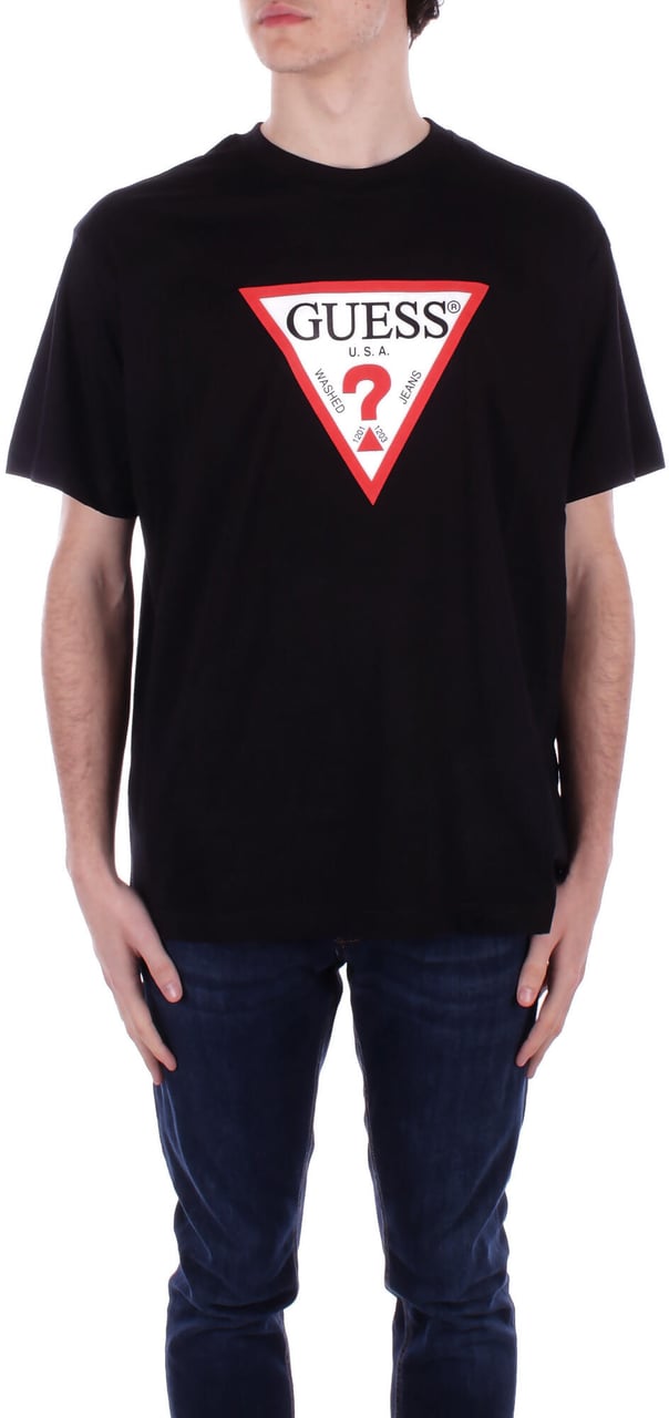 Guess T-Shirts And Polos Black Zwart