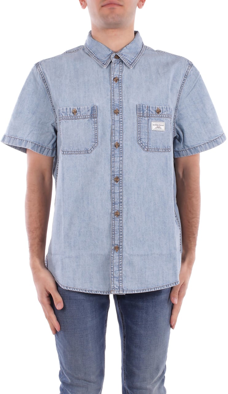 Guess Shirts Denim Blauw