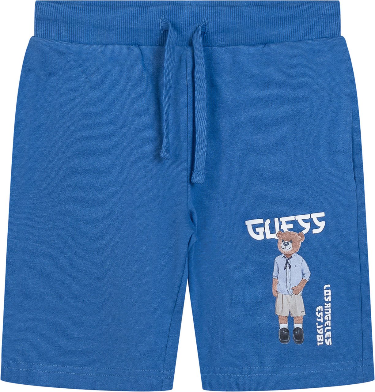Guess Shorts in Felpa con Stampa Orsetto Blauw