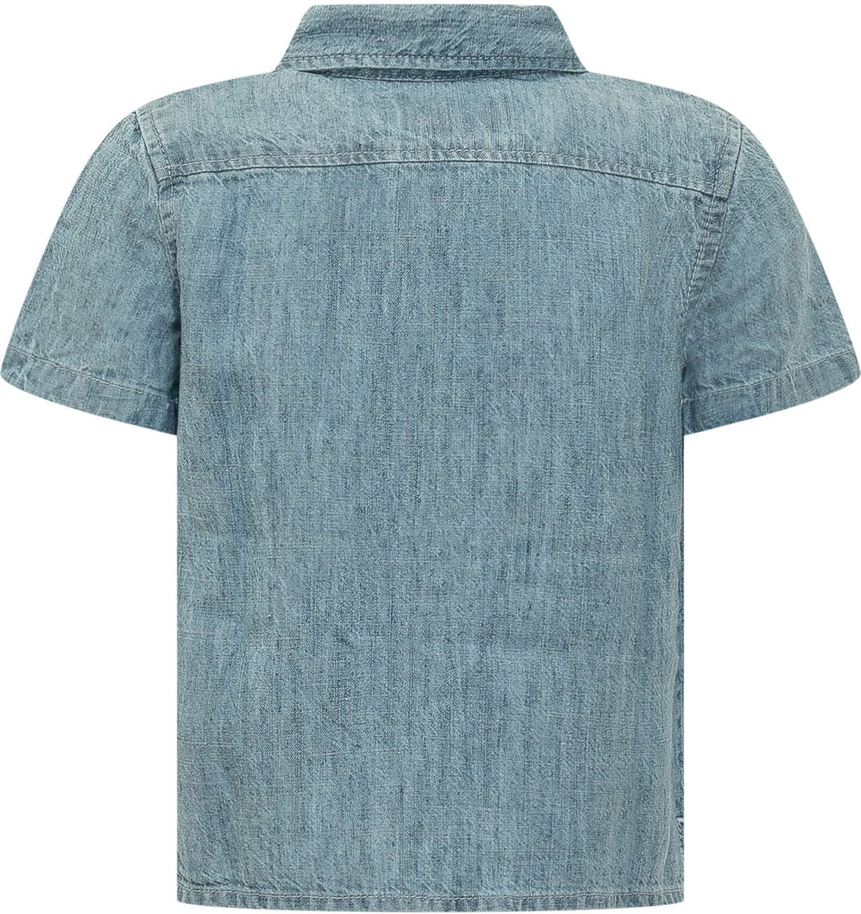 Guess Camicia in Denim a Maniche Corte Blauw