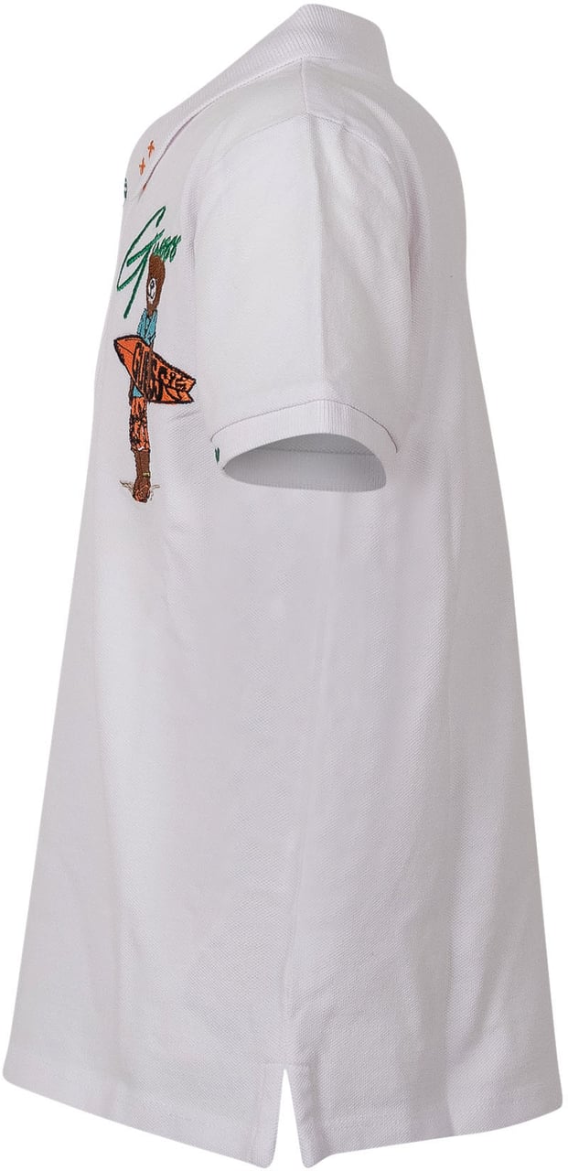 Guess Polo con Colletto e Ricamo Orsetto Wit