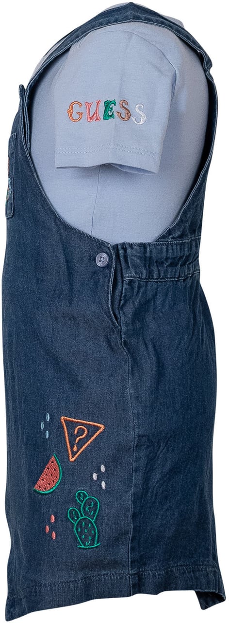 Guess Set Body e Salopette Denim con Ricami Blauw