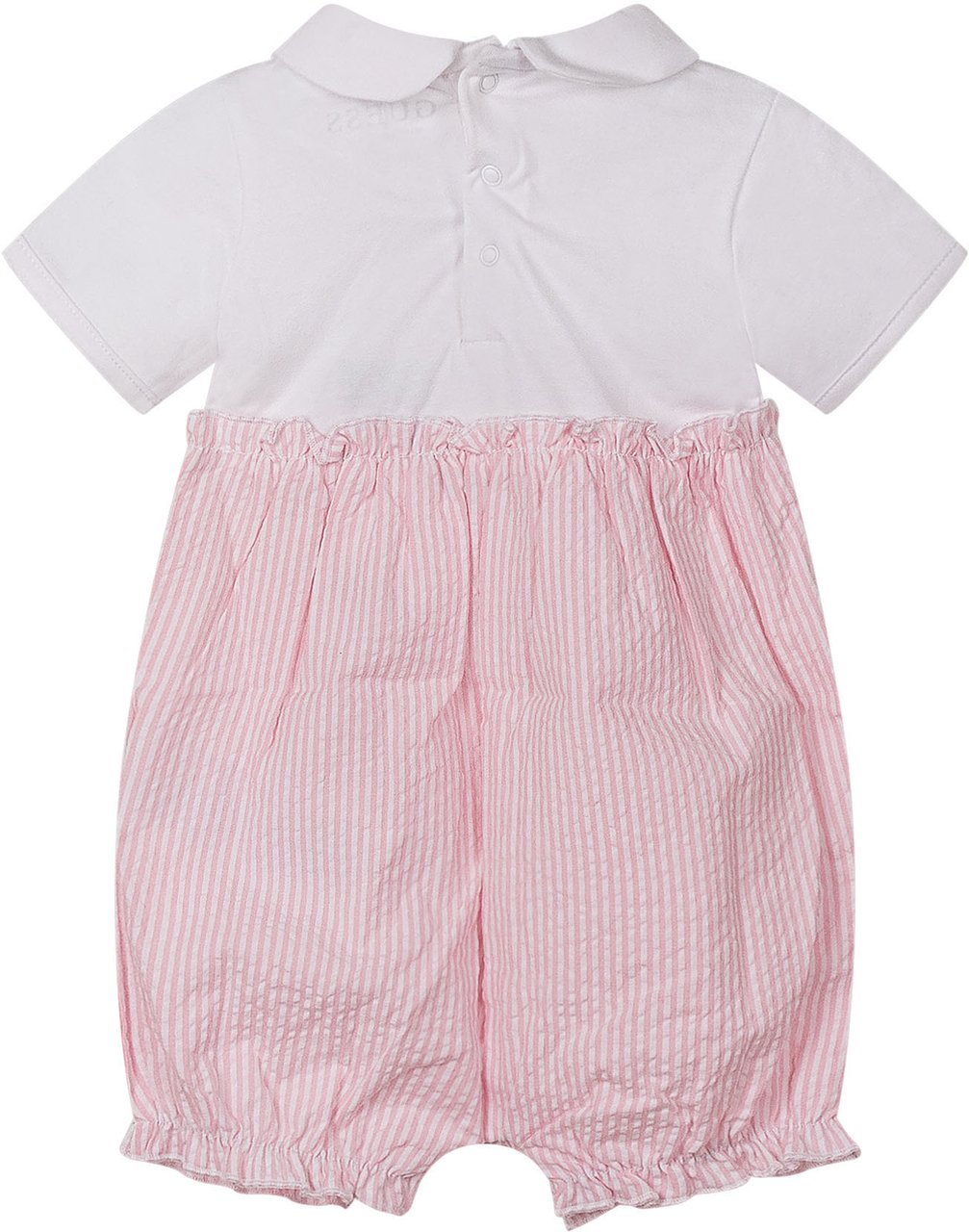 Guess Pagliaccetto in Tessuto Misto con Righe e Colletto Roze