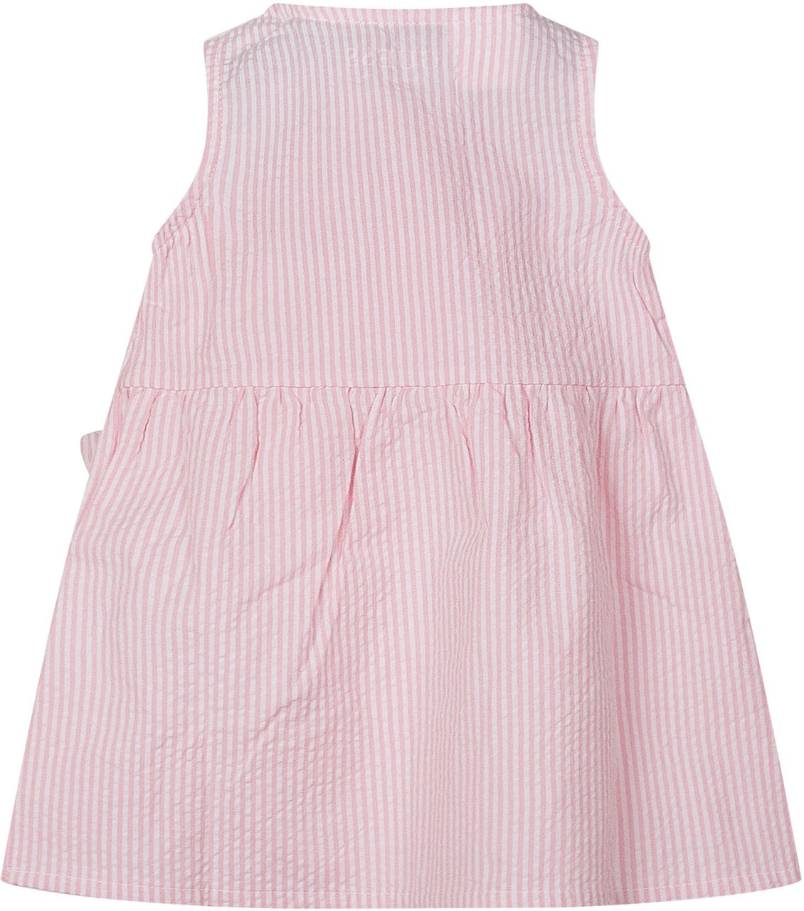 Guess Abito Senza Maniche a Righe con Ricamo Fragole e Cappellino Roze